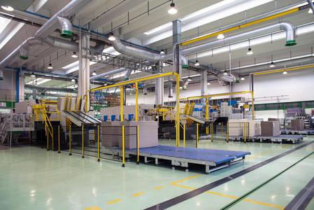 现代组装流水线包装, 复印空间塑料容器生产电容器生产工业工厂在
